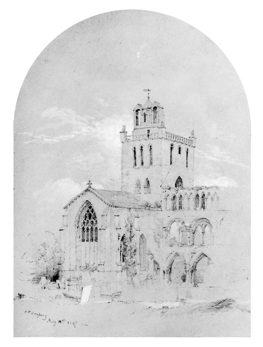 Jedburgh Abbey (from Cropsey Album), by Jasper Francis Cropsey, gouache, 1847
