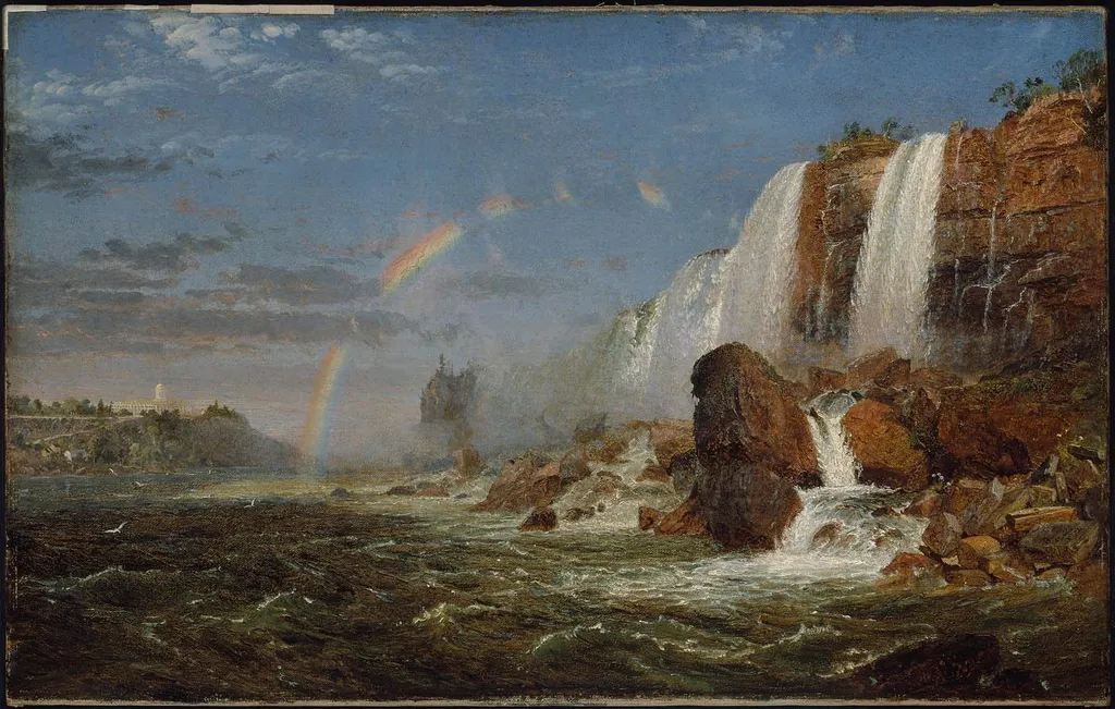 Niagara Falls from the Foot of Goat Island, by Jasper Francis Cropsey, oil, 1857