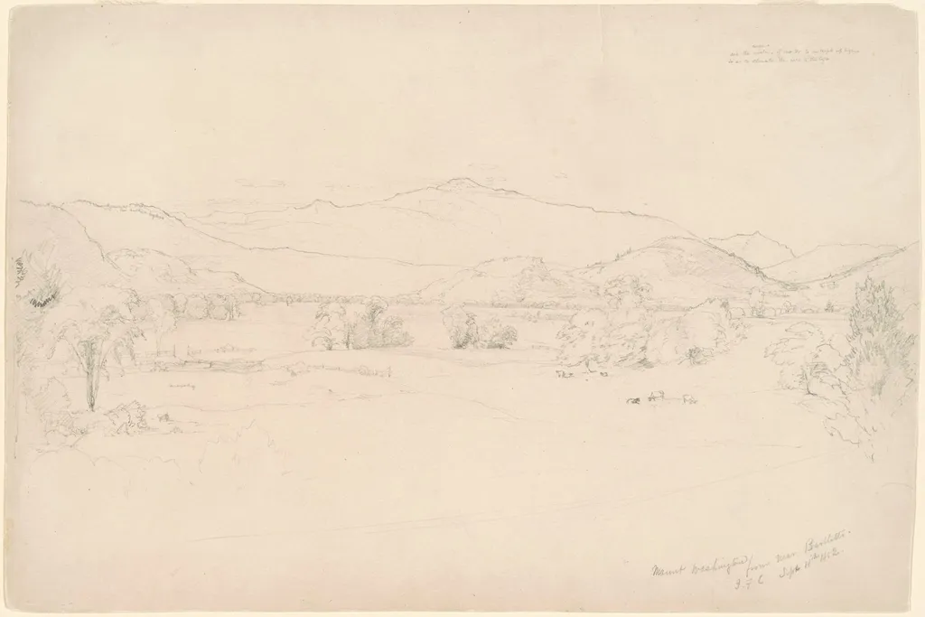 Study for "View of Mt. Washington", by Jasper Francis Cropsey, graphite, 1852