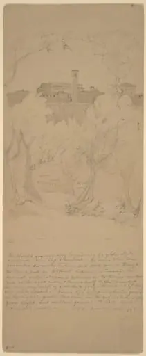 View through the Trees at Tivoli [recto], by Jasper Francis Cropsey