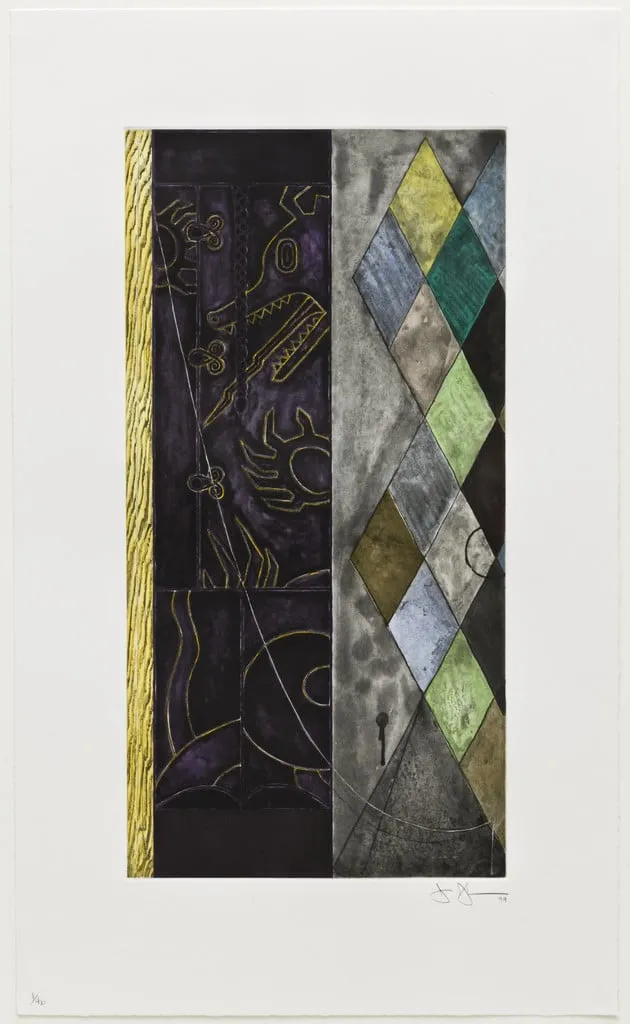 Untitled, by Jasper Johns, ink, 1999