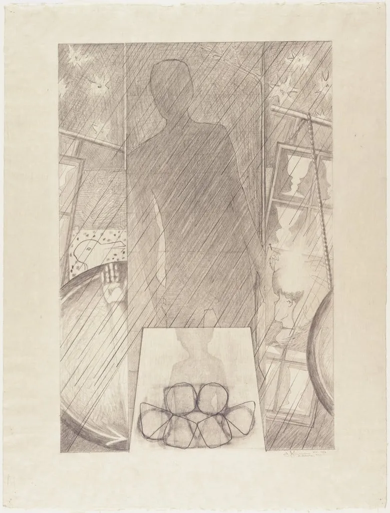 Untitled, by Jasper Johns, graphite, 1986