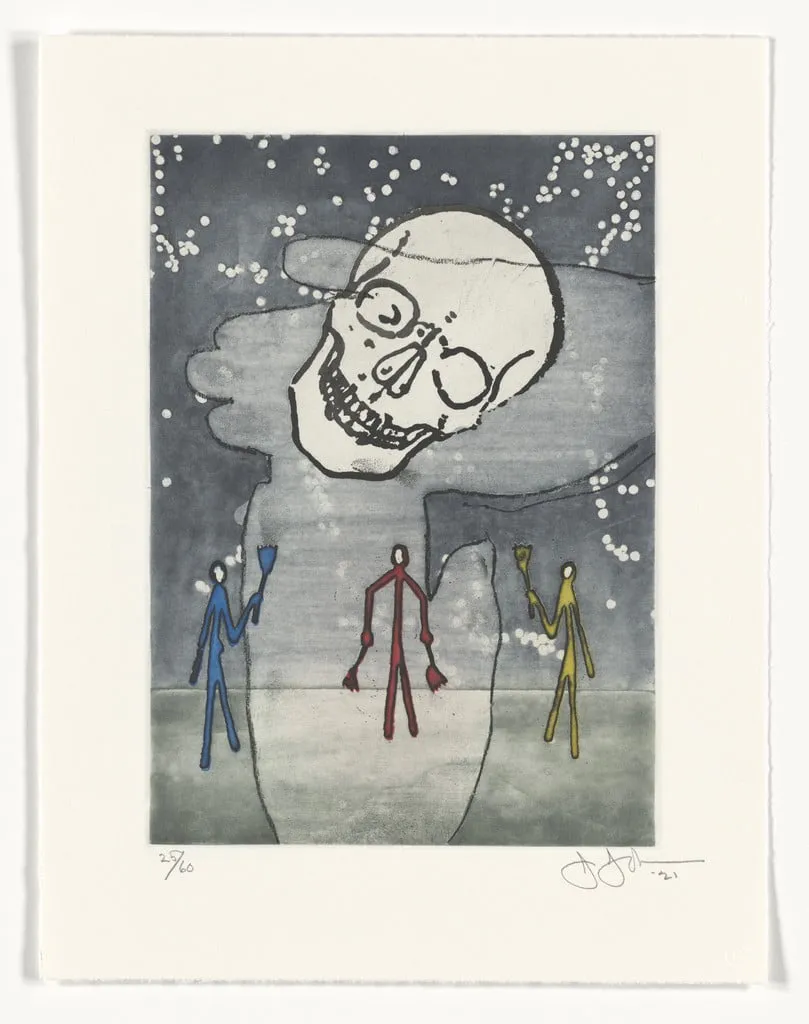 Untitled, by Jasper Johns, ink, 2021