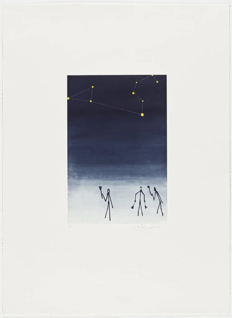 Untitled, by Jasper Johns, ink, 1997
