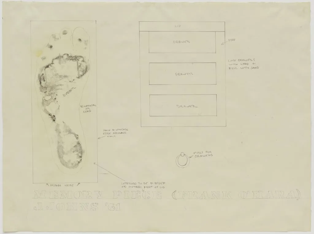Untitled, by Jasper Johns, charcoal, 1961