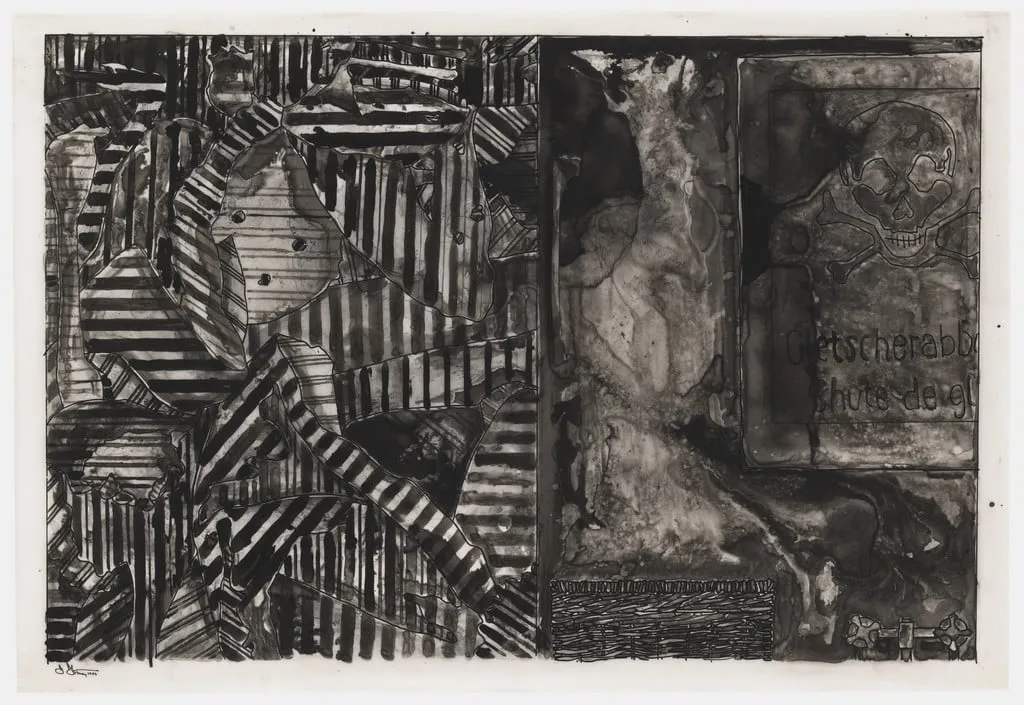 Untitled, by Jasper Johns, ink, 1983