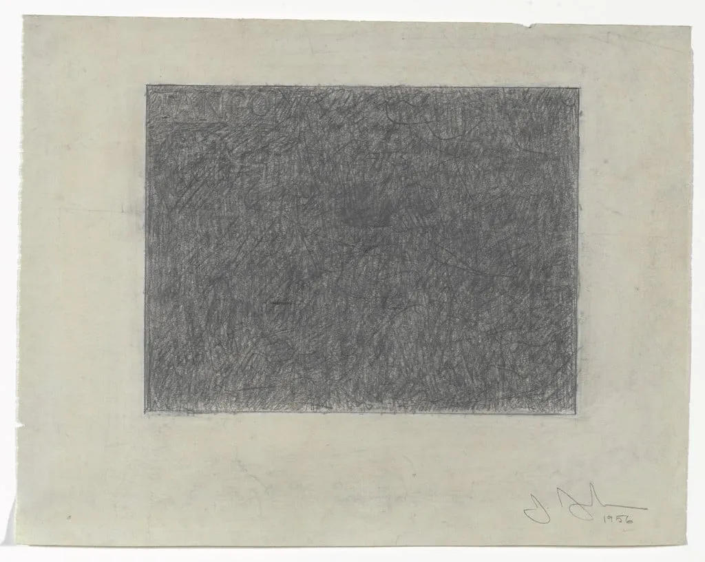 Untitled, by Jasper Johns, graphite, 1956