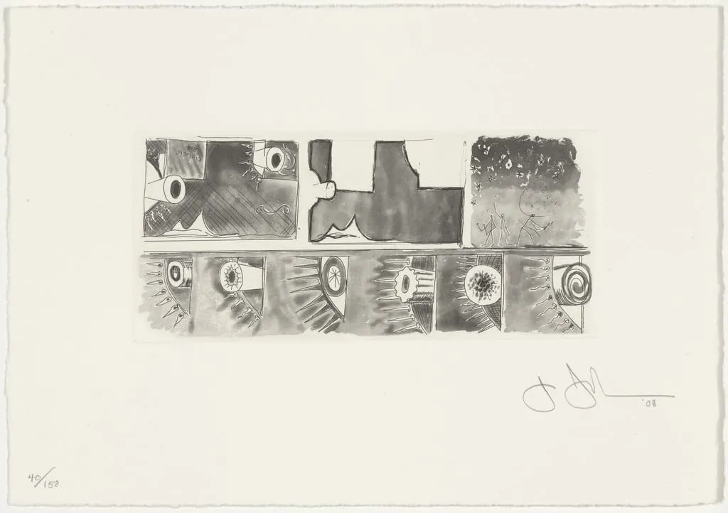 Untitled, by Jasper Johns, ink, 2008
