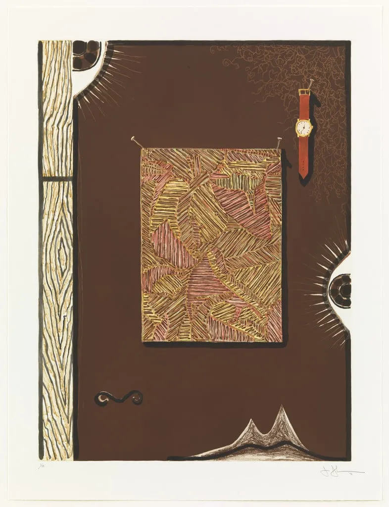 Untitled, by Jasper Johns, ink, 1996