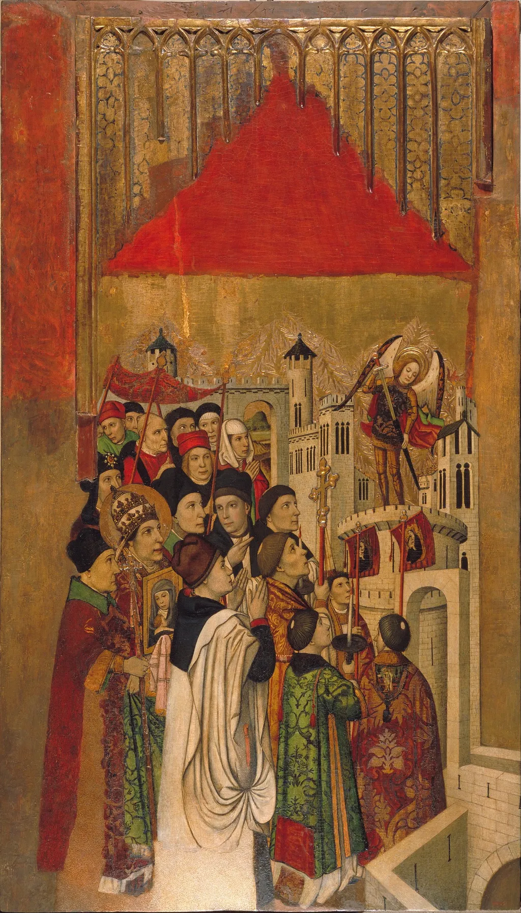 Apparition of Saint Michael at the Castle of Sant'Angelo, by Jaume Huguet, tempera, 1455