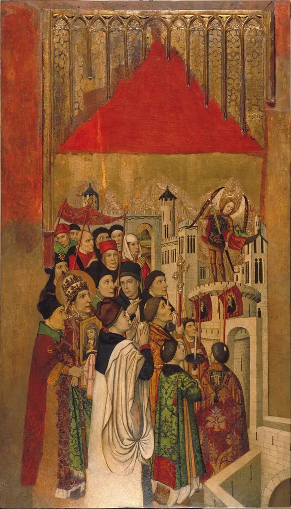 Apparition of Saint Michael at the Castle of Sant'Angelo, by Jaume Huguet
