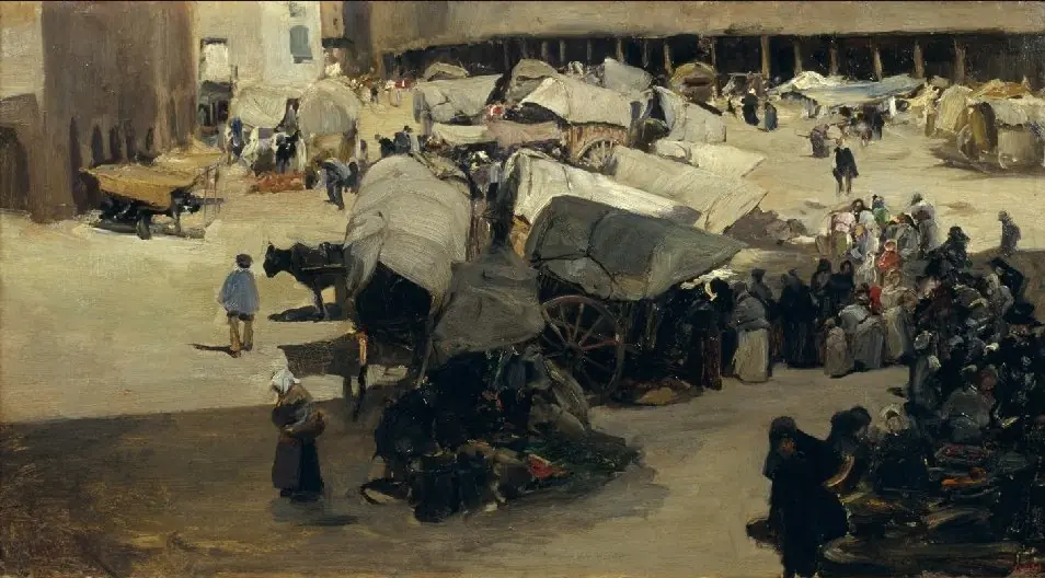 The Market in Santa Coloma de Queralt, by Jaume Morera i Galícia