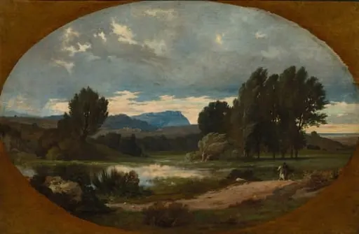 Landscape with Rider on White Horse, by Jean-Achille Benouville