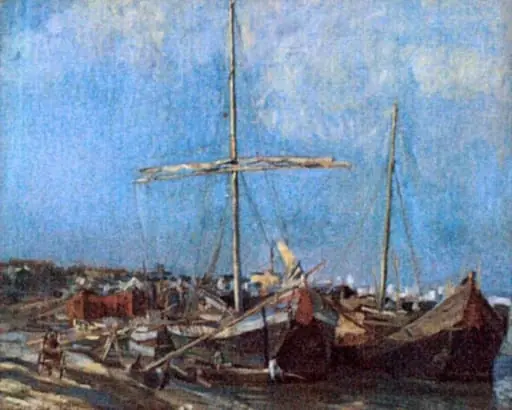 Corăbii în portul Brăila, by Jean Alexandru Steriadi