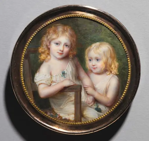 Portrait of the Artist's Children Emma and Paul, by Jean-Antoine Laurent