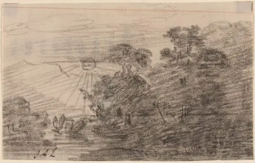 Sunset above a Mountain Lake, by Jean Antoine Linck