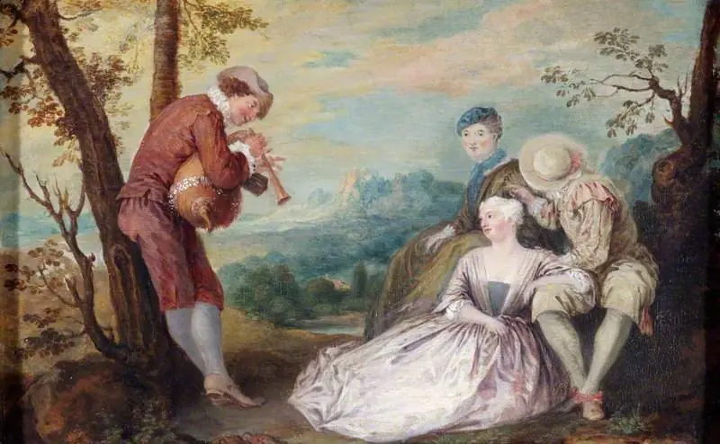 Figures in an Arcadian Landscape, by Jean Antoine Watteau