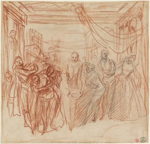 Italian Comedians Taking Their Bows, by Jean Antoine Watteau