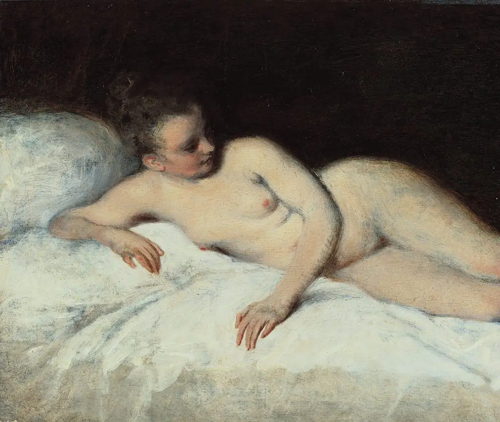 Reclining Nude, by Jean Antoine Watteau