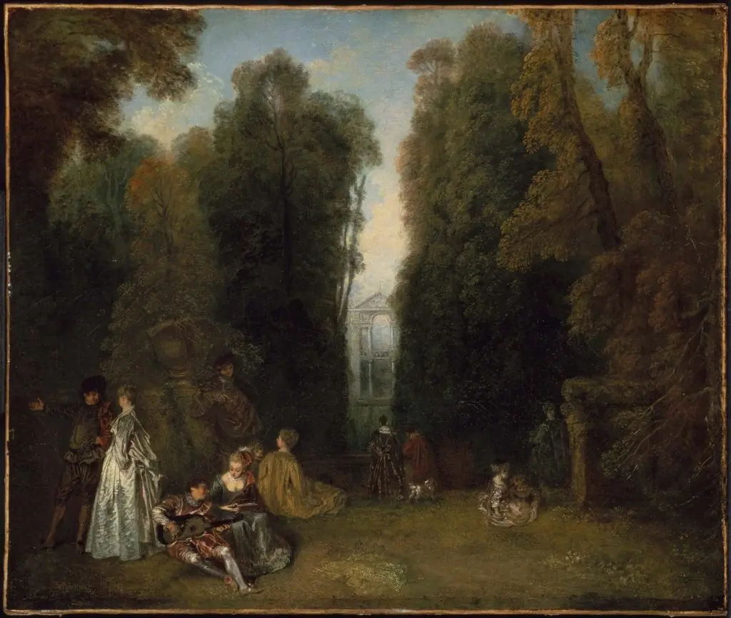 View through the Trees in the Park of Pierre Crozat, by Jean Antoine Watteau
