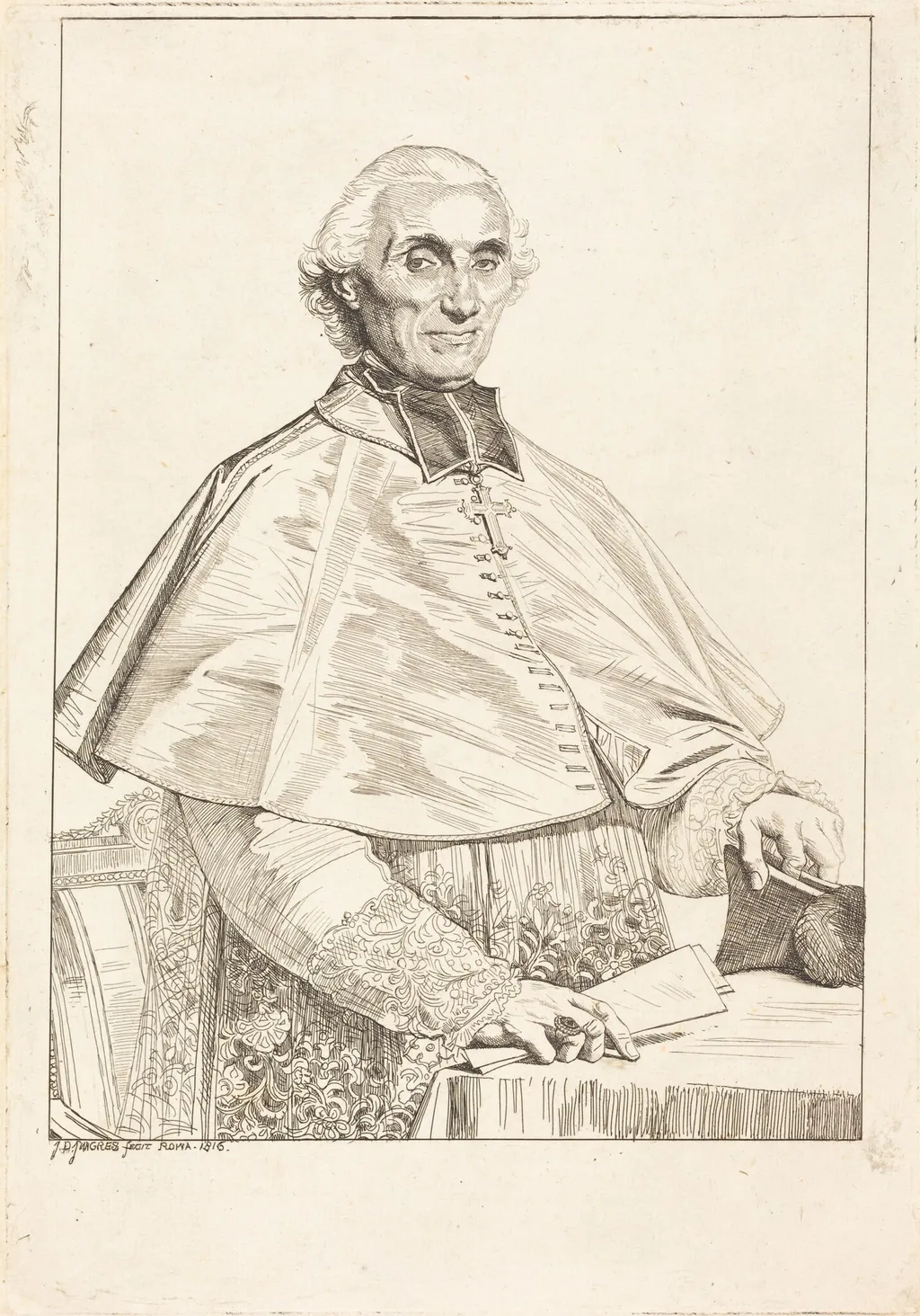 Gabriel Cortois de Pressigny, by Jean Auguste Dominique Ingres, ink, 1816