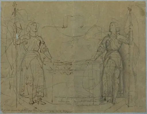 Joan of Arc Standing at the Altar at Reims Cathedral, by Jean Auguste Dominique Ingres