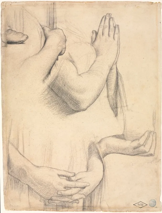 Study of Hands, by Jean Auguste Dominique Ingres, 1842