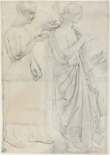Two Studies of Virgil, by Jean Auguste Dominique Ingres