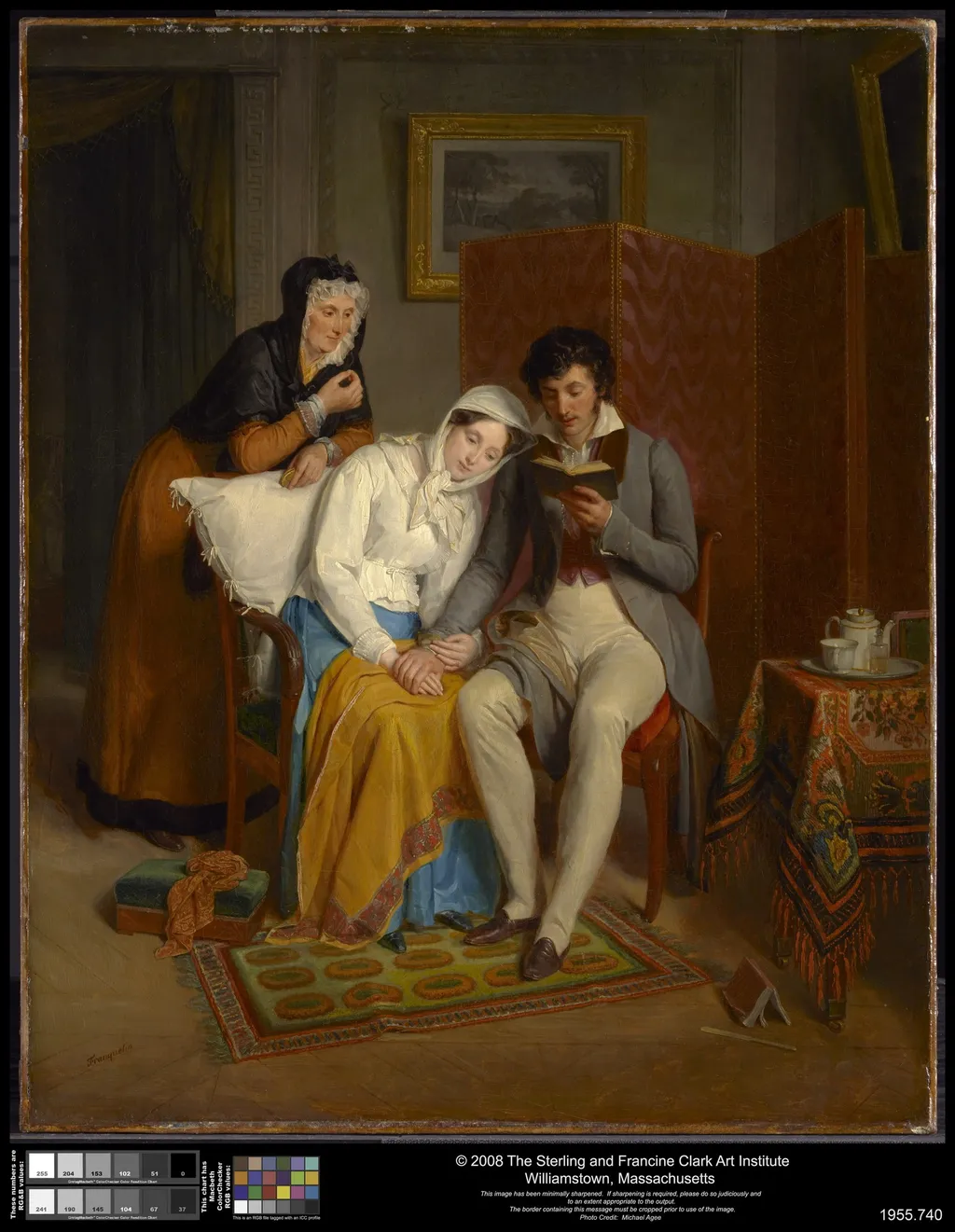 Reading to the Convalescent, by Jean-Augustin Franquelin, oil, 1827