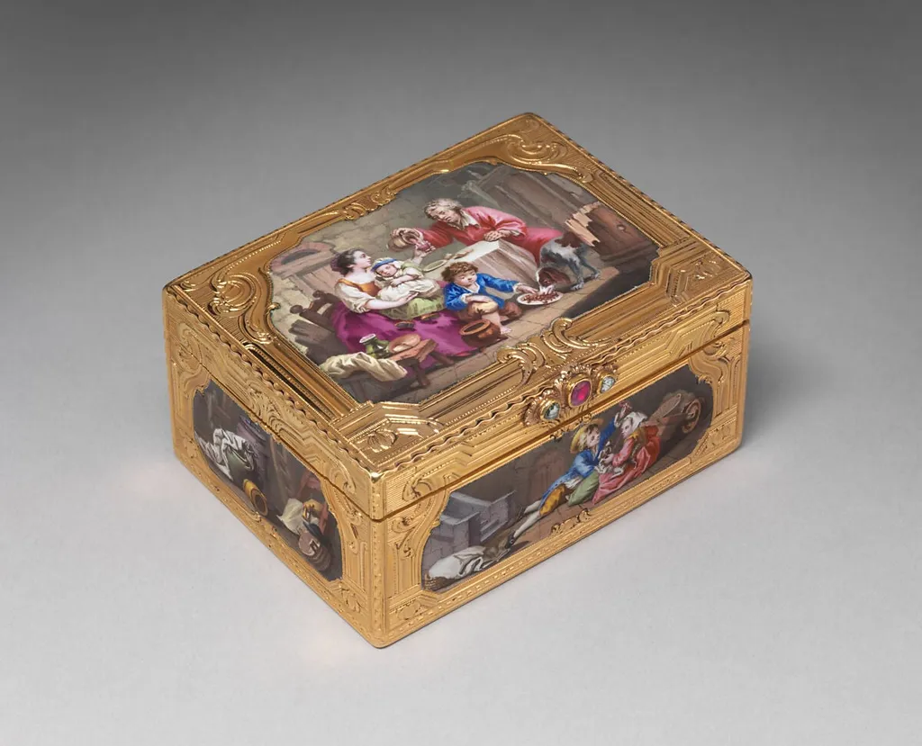 Snuffbox, by Jean-Baptiste Beckers|Mathieu Coiny fils, gold, 1760