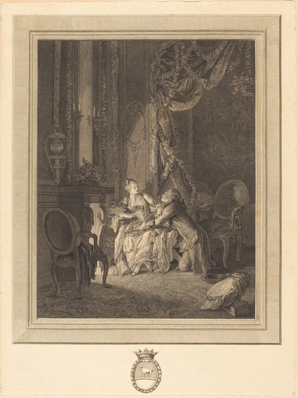 Le danger du tete-a-tete, by Jean-Baptiste Blaise Simonet, ink, 1778