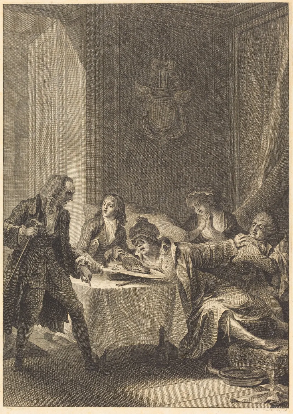 Le glouton, by Jean-Baptiste Blaise Simonet, ink, 1794