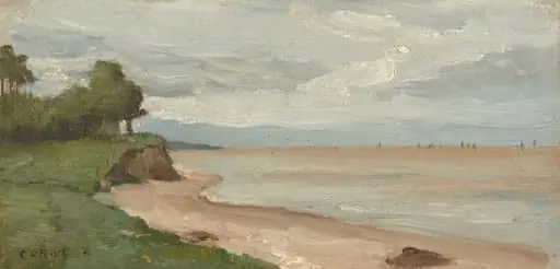 Beach near Etretat, by Jean Baptiste Camille Corot