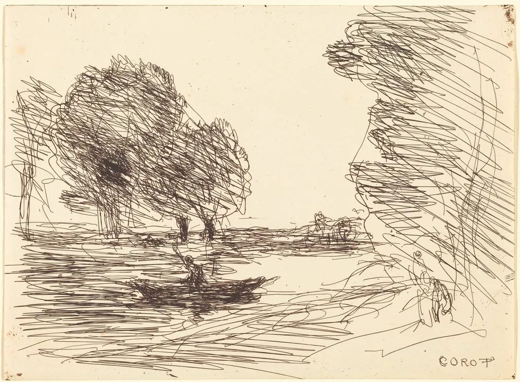 Boatman (Le Batelier), by Jean Baptiste Camille Corot, 1874