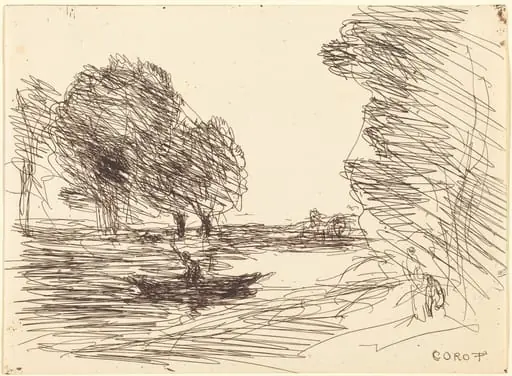 Boatman (Le Batelier), by Jean Baptiste Camille Corot