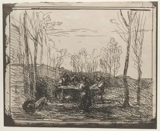 Breakfast in a Glade, by Jean Baptiste Camille Corot
