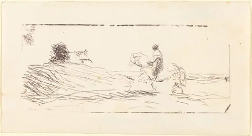 Carte-de-visite with Horseman (La Carte de visite au cavalier), by Jean Baptiste Camille Corot