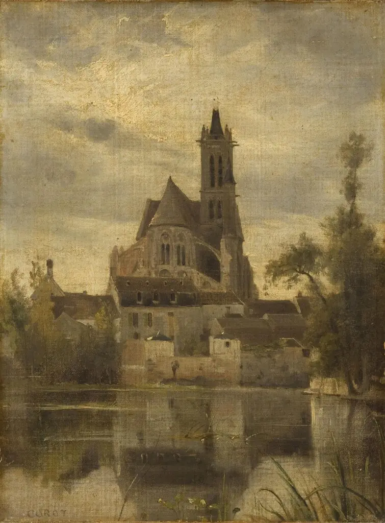 Cathedral of Moret-sur-Loing, by Jean Baptiste Camille Corot