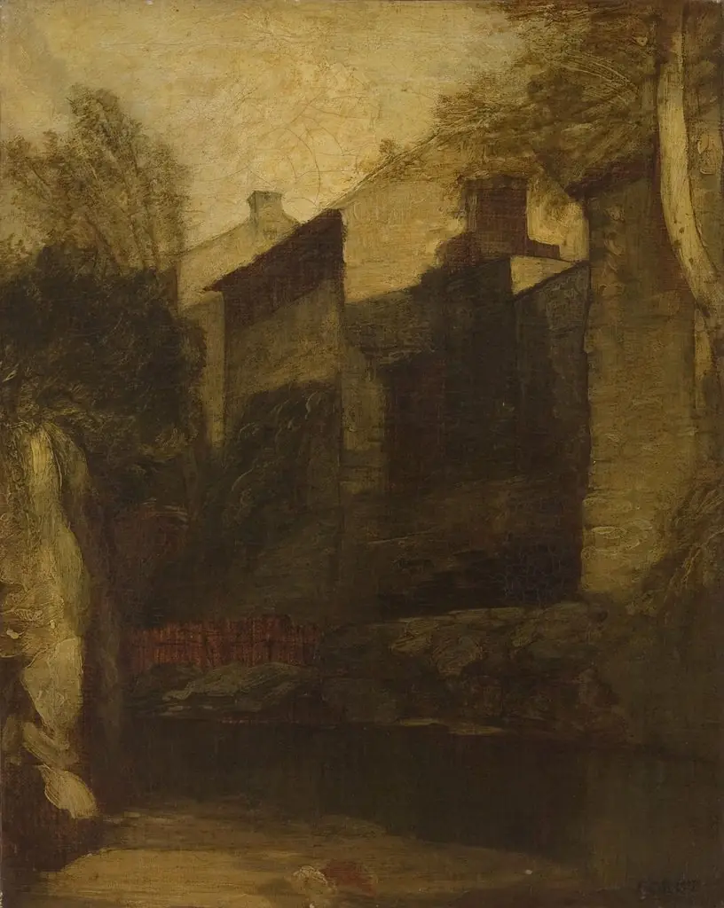 Courtyard, by Jean Baptiste Camille Corot