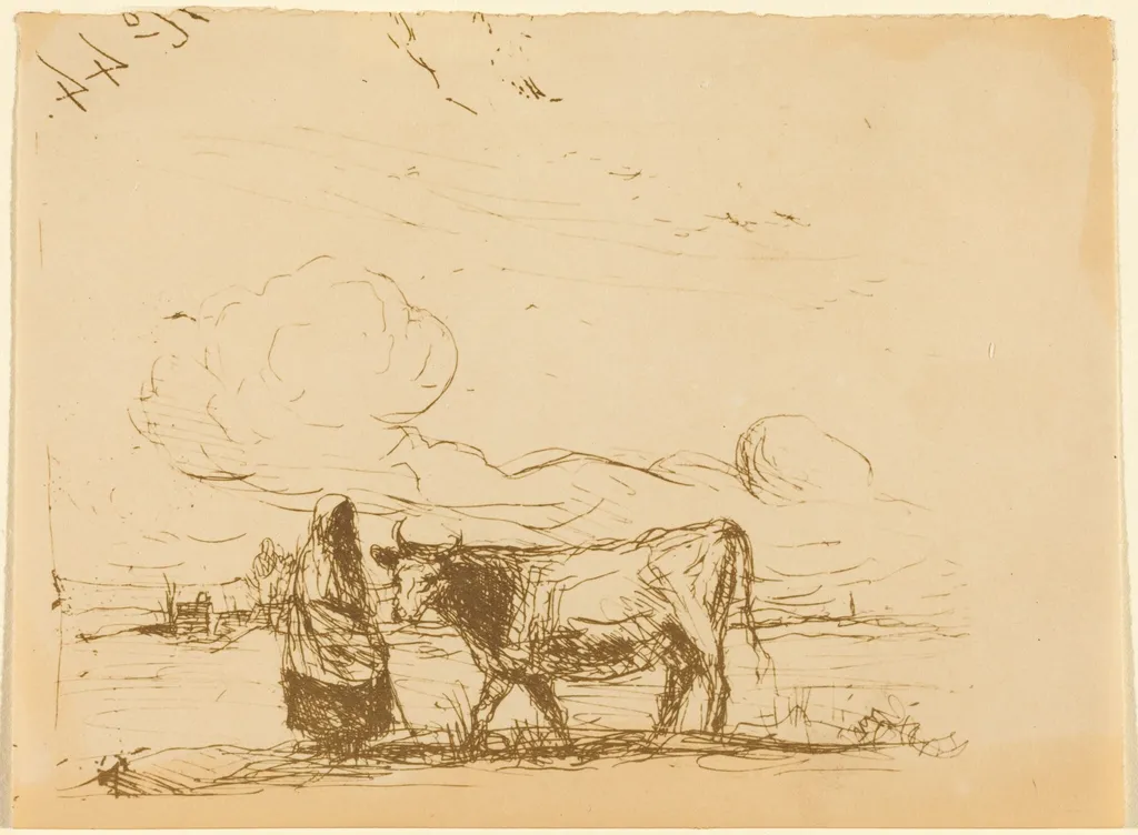 Cow and Its Keeper (La Vache et sa gardienne), by Jean Baptiste Camille Corot, 1860