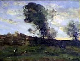 Derniers rayons du soleil, by Jean Baptiste Camille Corot, oil, 1870