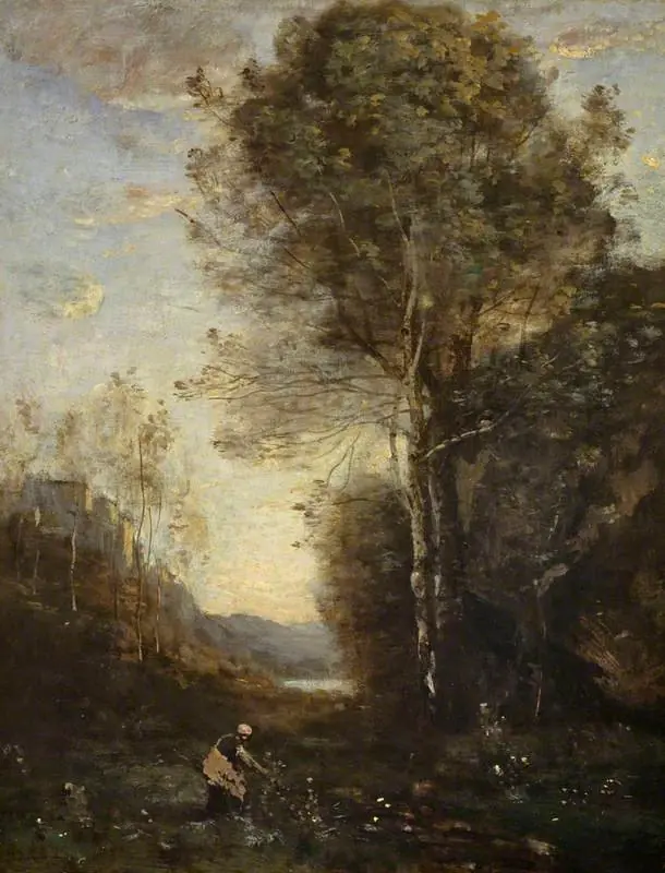 Evening Landscape, by Jean Baptiste Camille Corot