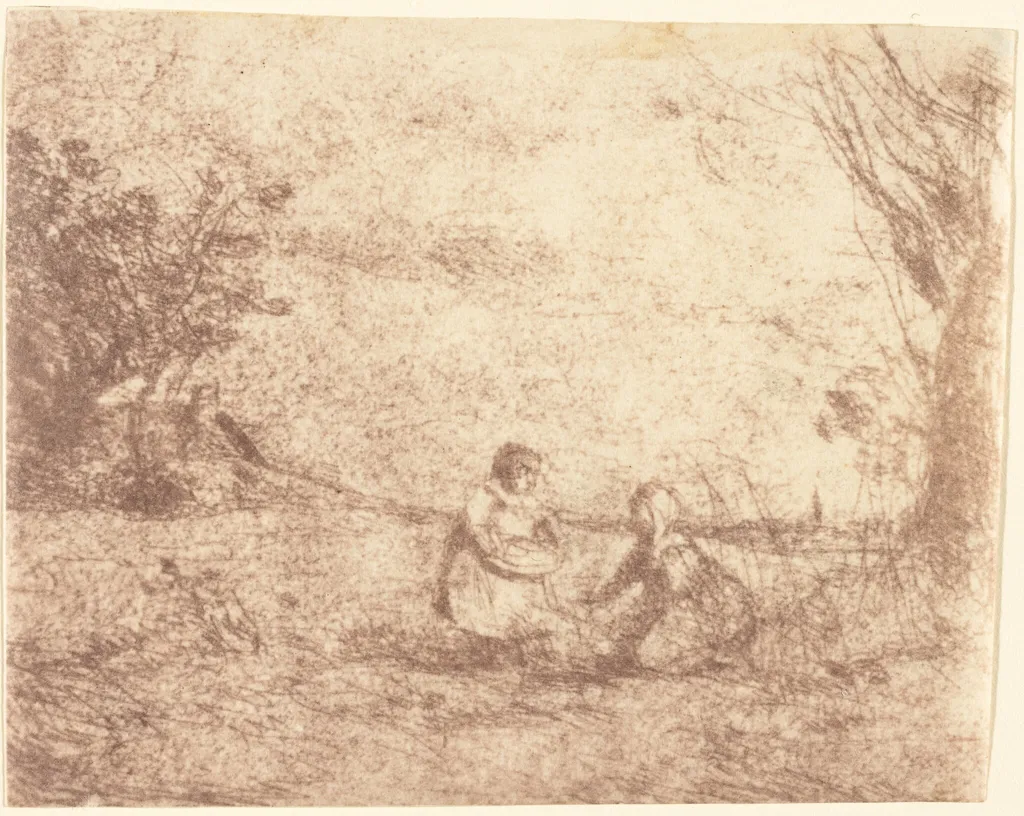 Farm Children (Les Enfants de la ferme), by Jean Baptiste Camille Corot, 1853