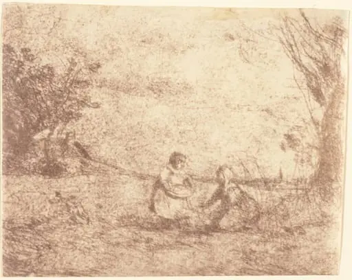 Farm Children (Les Enfants de la ferme), by Jean Baptiste Camille Corot
