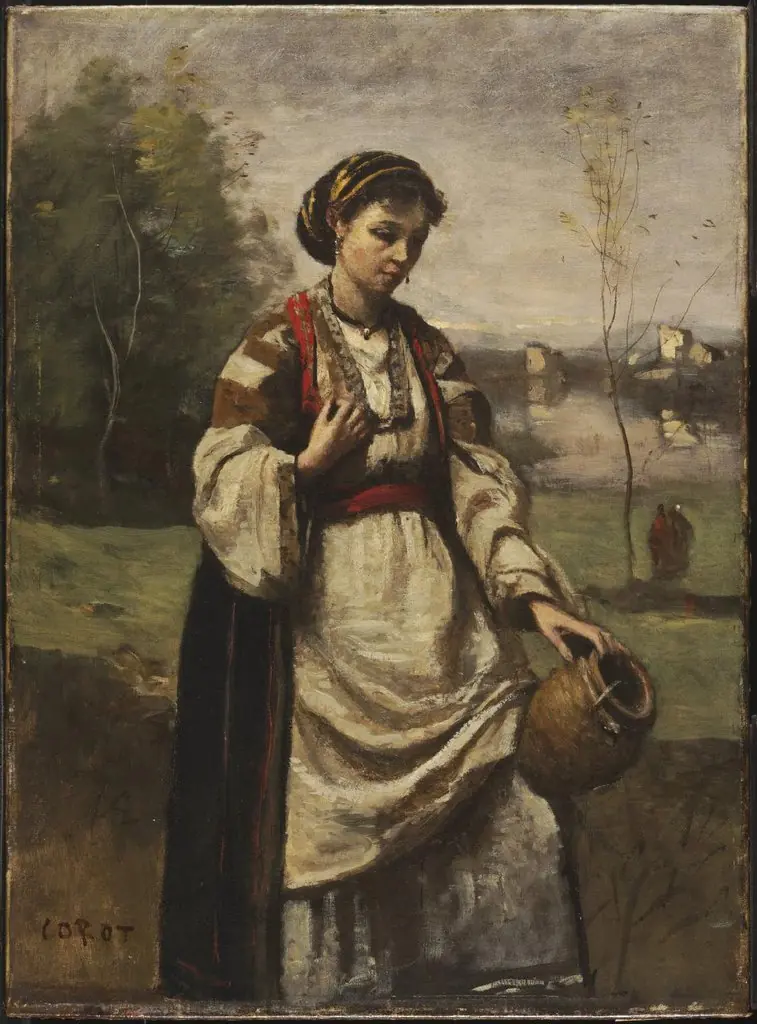Gypsy Girl at a Fountain, by Jean Baptiste Camille Corot