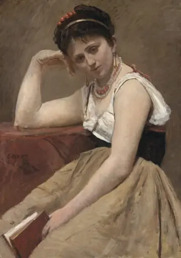 Interrupted Reading, by Jean Baptiste Camille Corot