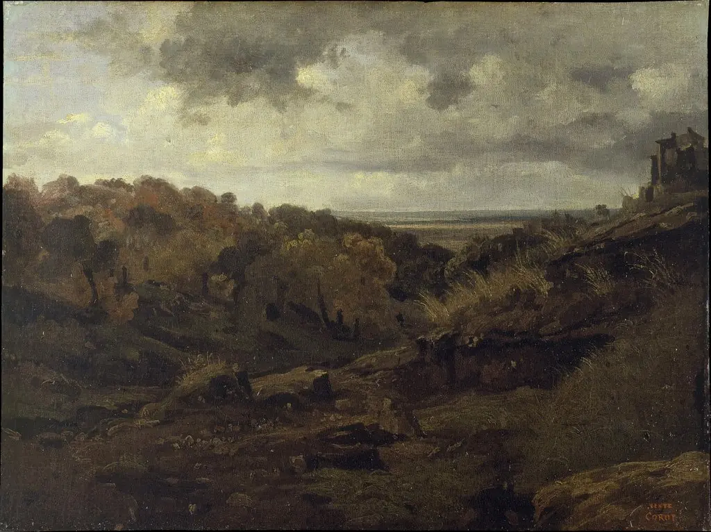 Italian Landscape near Marino in Autumn, by Jean Baptiste Camille Corot