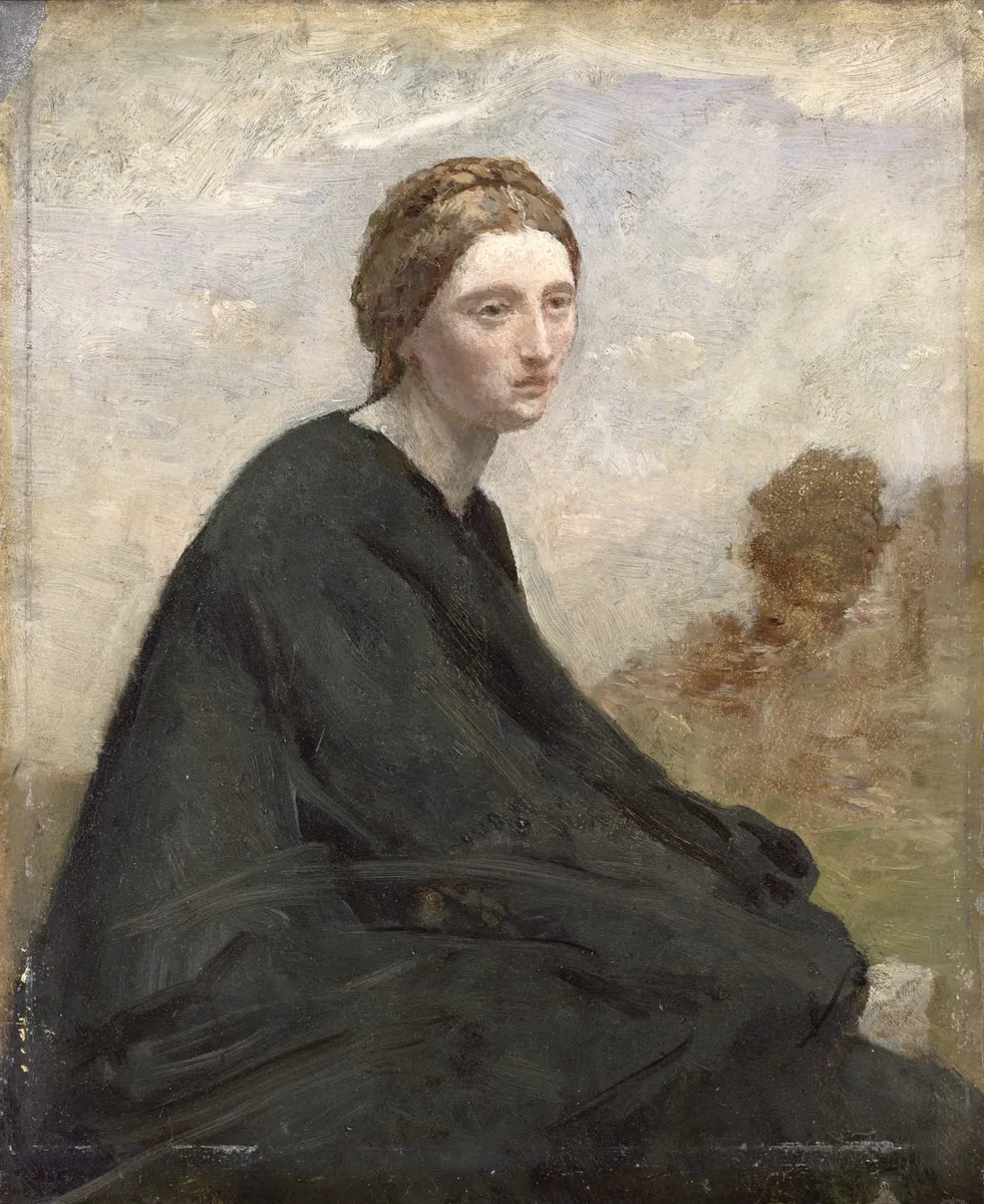 La méditation, by Jean Baptiste Camille Corot, oil, 1857