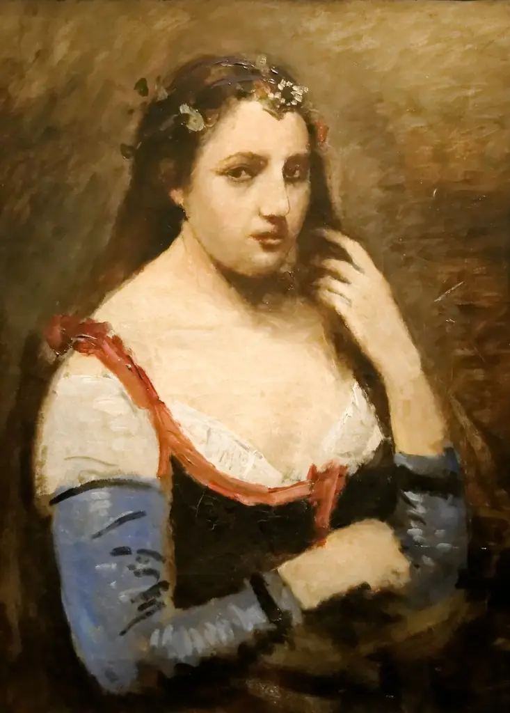 Lady with Daisies, by Jean Baptiste Camille Corot