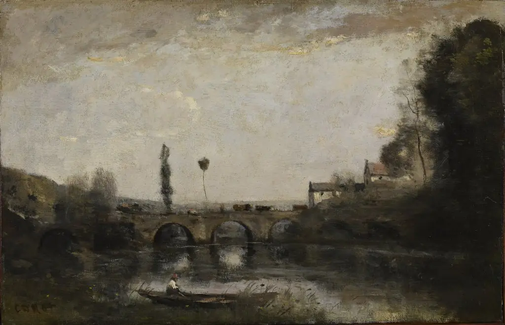 Landscape with Bridge, by Jean Baptiste Camille Corot